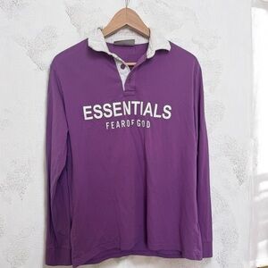 Fear of God ESSENTIALS Rugby Shirt – Purple Long Sleeve XL